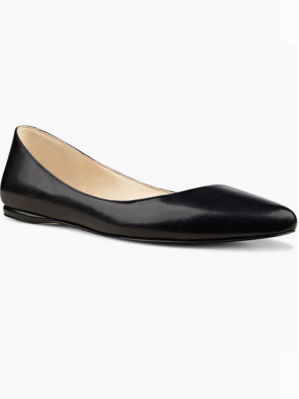 Nine West Black Pointed Ballet Flats with Cushioned Insole